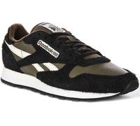 REEBOK Classic Leather Homme Baskets Lacets Neuf Noir Vert Taille UK 6-11