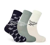 Reebok Classics Fold-Over 3 Pairs Crew Chaussettes, Pale Yellow, L Mixte
