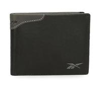 Reebok Club Portefeuille Horizontal avec Portefeuille Noir 11x8x1 cms Cuir, Noir, Talla única, Portefeuille Horizontal avec Porte-Monnaie