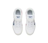 Reebok Court Advance Elastic Lace & Top Strap Basket, White/RETRORED/TWILIGHTBLUE, 29 EU