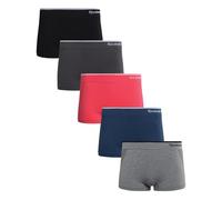 Reebok Culotte Garçonne pour Femmes - Lot de 5 Sous-Vêtements Stretch Performance sans Couture pour Femmes, 10 cm d'Entrejambe avec Bande Taille Sans Étiquette, Small