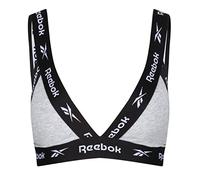 Reebok Soutien-Gorge Court en Coton sans Armatures pour Femme Haut, Gris chiné