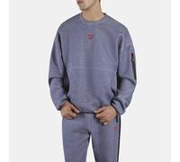 Reebok - Sweat-shirt col rond homme Dreamblend Spacer, Homme, Navy Marl/Black, Taille: XS