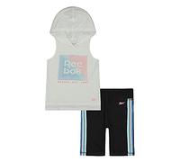 Reebok Ensemble Tod Hood Top Y Short Ensemble Sport Filles, Garçon, Ensemble Sportif, C23921RGI, Blanc, 2 años