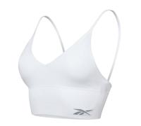 Reebok Haut court côtelé sans couture pour femme | Soutien-gorge léger sans couture sans armatures avec coussinets amovibles | Soutien-gorge de sport pour femme, noir ou blanc, disponible en 4 tailles