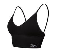Reebok Haut court côtelé sans couture pour femme | Soutien-gorge léger sans couture sans armatures avec coussinets amovibles | Soutien-gorge de sport pour femme, noir ou blanc, disponible en 4 tailles