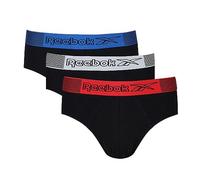 Reebok Herren Slips in Schwarz aus Baumwolle, superweich mit Nylonbund für zusätzlichen Komfort-3er-Pack Caleçon, Noir, L pour des Hommes
