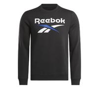 Reebok Identity Big Logo Fleece Crew Sweat Graphique d'entraînement (Long), Noir/Bleu, M Homme