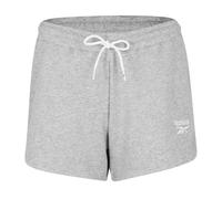 Reebok Identity French Terry Short pour Femme, Gris Moyen chiné/Blanc, S