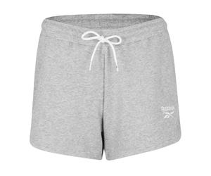 Reebok Identity French Terry Short pour Femme, Gris Moyen chiné/Blanc, S