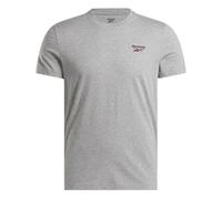 Reebok Identity Small Logo Tee T-Shirt, Medium Grey Heather/Vector Red, L Men's