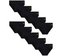 Reebok Lot de 10 slips taille basse pour homme - Toucher soyeux - Sans étiquette pour votre confort (taille S-XL), noir uni, Large