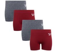 Reebok Lot de 4 boxers sans couture pour femme, Charbon mélangé/rhubarbe, Large