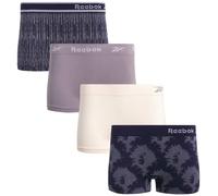 Reebok Lot de 4 culottes sans couture pour femme, Bleu/Mauve/Gris, Small