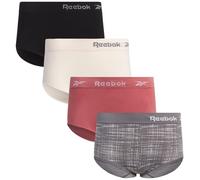 Reebok Lot de 4 culottes sans coutures pour femme, Noir/Gris/Rose/Rose, Medium