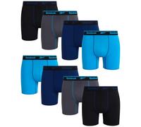 Rebook Lot de 8 caleçons boxeurs pour homme extensibles anti-humidité avec pochette de contour (tailles : S-XL), Bleu profondeur/Noir/Bleu Danube/Perle noircie, X-Large