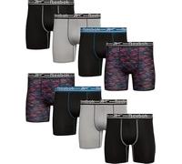 Reebok Lot de 8 caleçons boxeurs Performance pour homme - Taille M - Noir/Gris clair/Noir