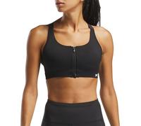 Reebok LUX Front-Zip High Impact Bra Training, Black, S Women's