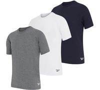 Reebok Lot de 3 t-Shirts à Manches Courtes en Coton pour Homme Bleu Marine/Anthracite/Blanc, Bleu Marine/Anthracite/Blanc, M