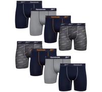 Reebok Men's Active Underwear - Sport Soft Performance Boxer Briefs (8 Pack), Size X-Large, Navy/Grey/Print