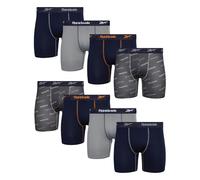 Reebok Men's Active Underwear - Sport Soft Performance Boxer Briefs (8 Pack), Size X-Large, Navy/Grey/Print