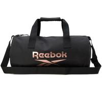 Reebok Mini sac de sport - Léger unisexe - Mini sac de voyage et de gym - Petit sac de voyage pour homme et femme, Plyo noir de jais avec logo rose, Taille unique