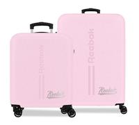 Reebok Monroe Rose Clair Set de Bagages 46x65x25 cm Rigide ABS Serrure à Combinaison Intégrée 56L 6.6 kg 4 Doubles Roues Bagage à Main
