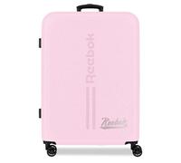 Reebok Monroe Rose Clair Valise Moyenne 46x65x25 cm Rigide ABS Serrure à Combinaison Intégrée 56L 4kg 4 Doubles Roues par Joumma Bags