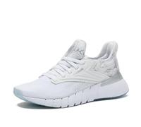 Reebok Nano Gym Sneakers, Chaussures d'entraînement et de Marche pour Femme, Chaussures Blanc/Argent Métallique/Gris, 38.5 EU