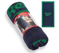 Reebok Prague Serviette de Bain 100% Coton de qualité supérieure, Douce au Toucher, absorbante et à séchage Rapide, idéale pour la Salle de Bain, la Salle de Sport et Les Voyages, Bleu Marine/Vert