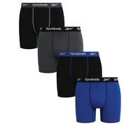 Reebok Rdm 4pk Pbb Boxeur ajusté Homme (Lot de 4) | Tissu extensible athlétique évacuant l'humidité, pas de poche à braguette, ceinture sans étiquette