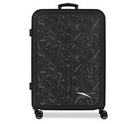 Reebok Roswell Valise Moyenne Noir 46x65x25 cm Rigide ABS Serrure à Combinaison Intégrée 56L 4kg 4 Doubles Roues par Joumma Bags