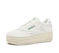 Reebok Club C Extra Platform Sneakers for Women, Chalk/Chalk/Glen Green, 6
