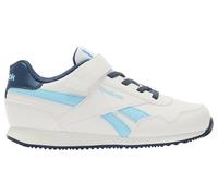 Reebok Royal Jog 3.0 Elastic & Top Strap Sneaker, FTWRWHITE/DIGITALBLUE/BATIKBLUE, 27 EU