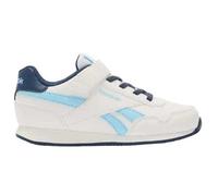 Reebok Royal Jog 3.0 Elastic & Top Strap Sneaker, FTWRWHITE/DIGITALBLUE/BATIKBLUE, 22.5 EU