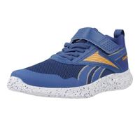 Reebok Rush Runner 5 Elastic Lace & Top Strap Sneaker, TWILIGHTBLUE/ELECTRICAMBER/FTWRWHITE, 30.5 EU
