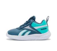 Reebok Garçon Fille Rush Runner 5 SYN Elastic Lace Sneaker, Shadow/AIAQUA/FTWRWHITE, 25 EU