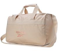 Reebok Sac de sport compact classique - Sac de sport léger pour voyage, plage, entraînement, Stuc avec logo or rose, One Size
