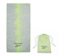 Reebok Sand Free Beach Towel | Serviette De Plage Microfibre Légère Compacte 90 X 180 Cm | Sac Inclus | Piscine Voyage Gym | Serviette De Plage Anti Sable Gris Vert Motif Cloud