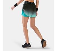 Reebok - Short 2-en-1 Athlete Speed Ombre Mid Rise 3" pour femme, BLACK/TWISTED TURQUOISE, Taille: M