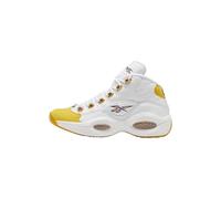 Reebok - Sneakers Question Mid en Cuir, Blanc-Jaune (11.5)