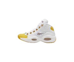 Reebok - Sneakers Question Mid en Cuir, Blanc-Jaune (9)
