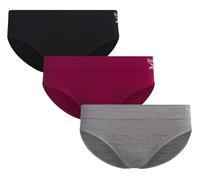 Reebok Sous-v tements pour femme - Culotte de bikini sans couture en microfibre (lot de 3), Gris/rose/noir., Small