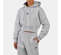 Reebok - Sweat à capuche court Wardrobe Essentials, Silver Marl, Taille: M