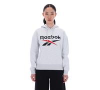 Reebok - Sweat à capuche femme en polaire avec logo bicolore ID, Silver Marl, Taille: XL