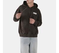 Reebok - Sweat à capuche homme en polaire à fermeture éclair intégrale, coupe décontractée Alt Sport, WASHED BLACK, Taille: XS