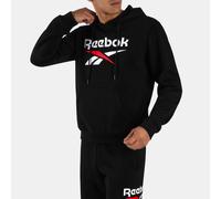 Reebok - Sweat à capuche pour homme en polaire avec logo bicolore ID, Homme, Black, Taille: L