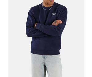 Reebok - Sweat-shirt à col rond en polaire avec petit logo ID, Vector Navy, Taille: M