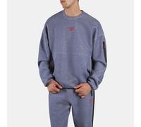Reebok - Sweat-shirt col rond homme Dreamblend Spacer, Homme, Navy Marl/Black, Taille: L