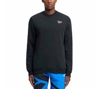 Reebok Identity Small Logo FT Crew Sweatshirt, Black/White/Vector Red, L Men's